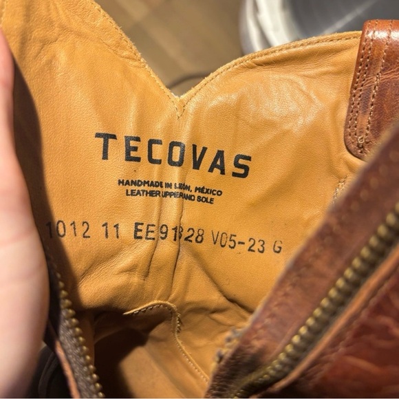 Tecovas Men's The Dean Scotch Brown Goat Leather Side-Zip Western Boots 11 EE - Picture 9 of 15
